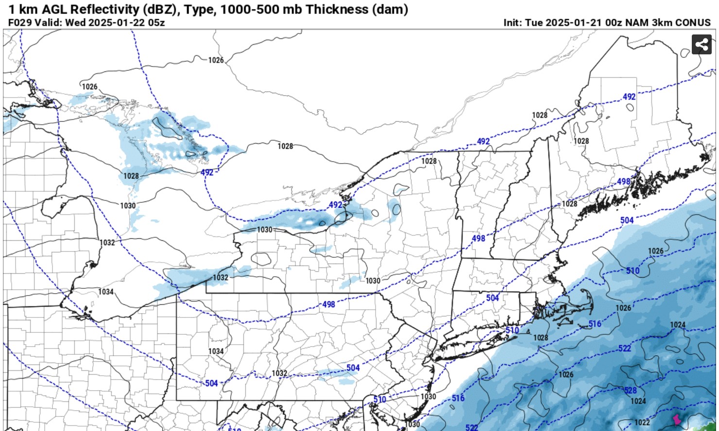 Frigid. Bit of Snow Tonight.